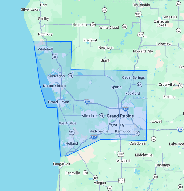Map of West Shore Property Management service areas